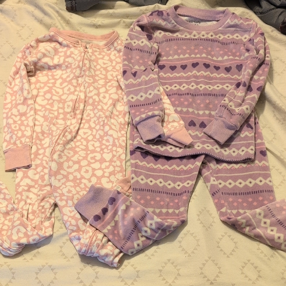 Pink & Lavender Girls Cozy Pajama Set - 2pc